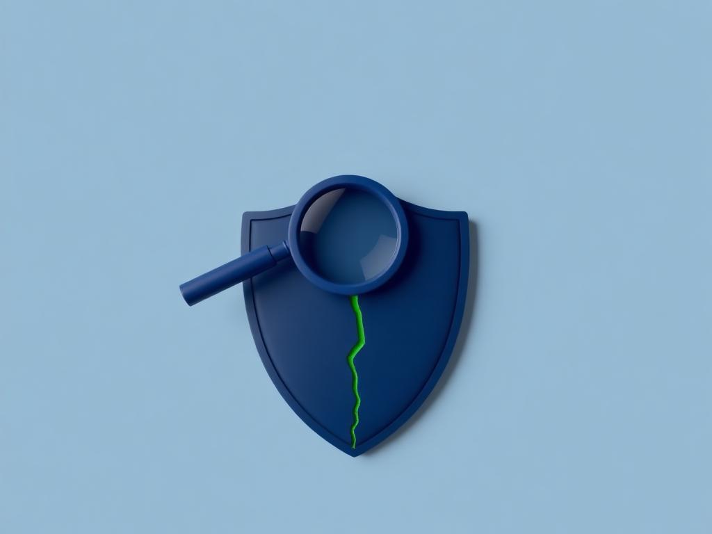 Clay-style illustration of a shield inspected through a magnifying lens